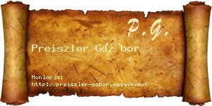 Preiszler Gábor névjegykártya